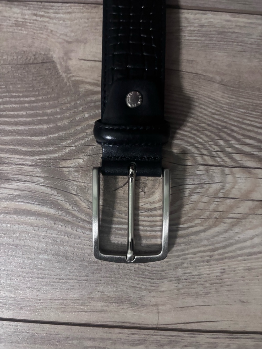 Black women’s Leather Belt with Silver Buckle